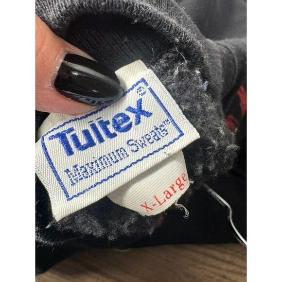 VTG 1992 Christmas Sweatshirt XL Season’s Greetings Poinsettia Black Holiday0 - Picture 5 of 9